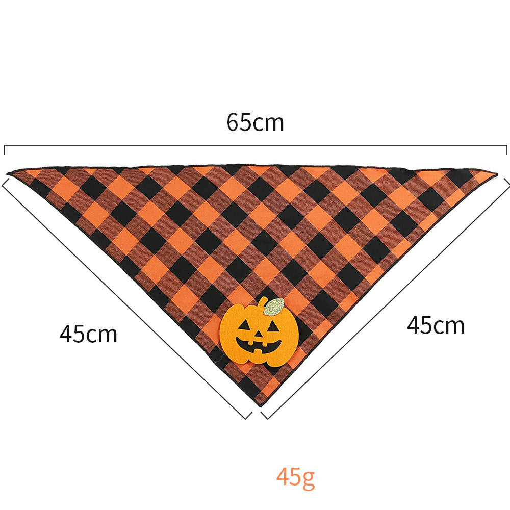 Bandana à carreaux orange et noirs seul, dimensions du tissu