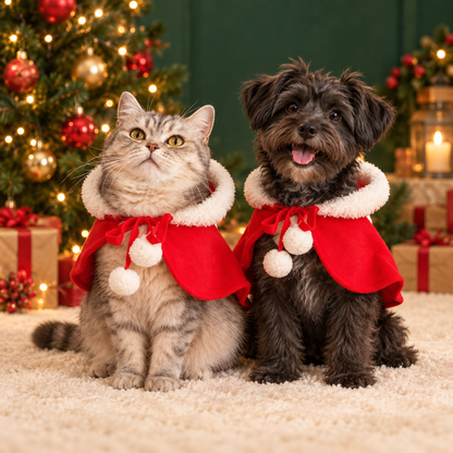 La cape du Père Noël — chiens et chats
